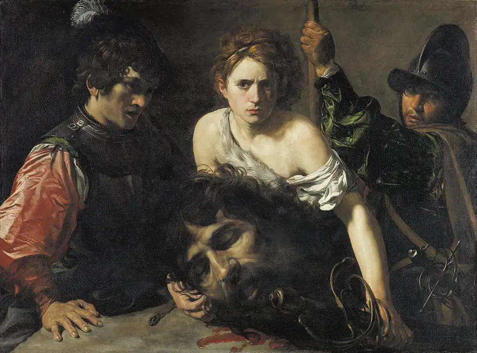 David With the Head of Goliath and two Soldiers